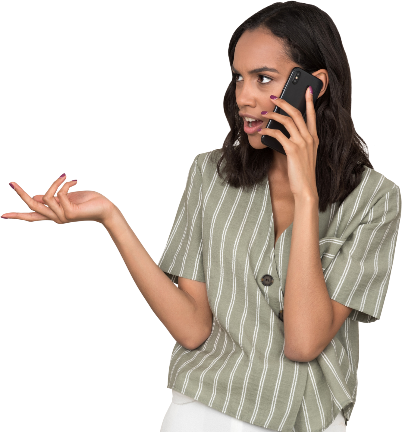 Angry Woman Talking on the Phone 
